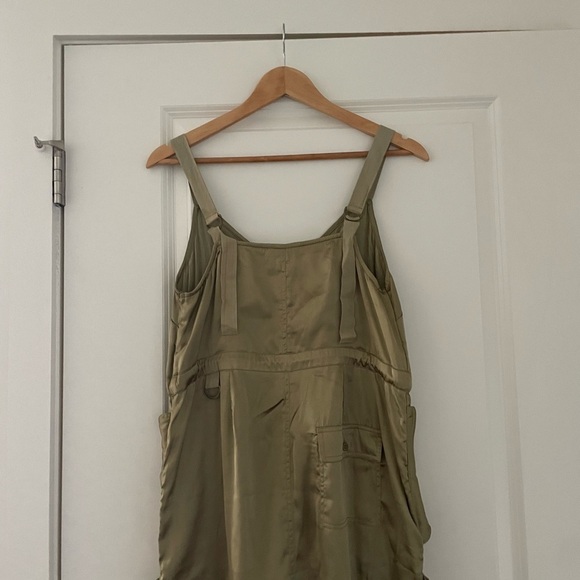 Anthropologie Love the Label Satin Utility Cargo Midi Dress - Picture 10 of 10